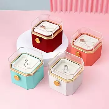 Шкатулка для колец с выдвижным ящиком из консервированных роз. Портативный органайзер для украшений. Подарки на День матери и День святого Валентина. белый