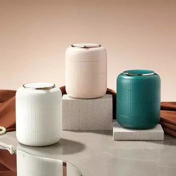 Шкатулка для сережек с вращением на 360 градусов, гальванопластика с красивым зеркалом, круглая подсветка, роскошная классификация, четырехслойная шкатулка для украшений HIPS, товары для дома