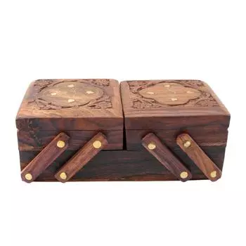 Шкатулка для украшений для женщин, деревянная откидная крышка, резной дизайн, подарок ручной работы, 8 дюймов