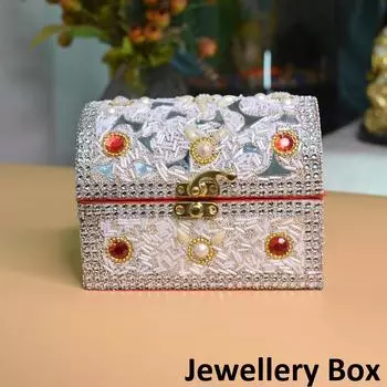 Шкатулка для украшений из бисера (белый) Шкатулки для украшений деревянные с замком ручной работы shringar замужние женщины свадьба Dulhan девушка подарочные товары