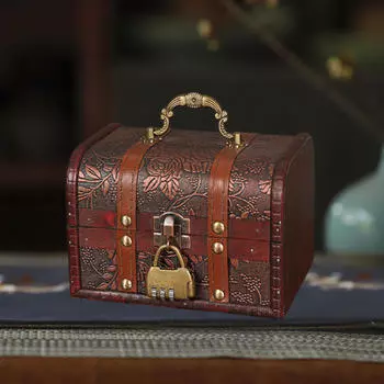 Шкатулка для украшений Кейс Сувенир Подарок Элегантная Запирающаяся Безделушка для Ожерелий Колец Style A