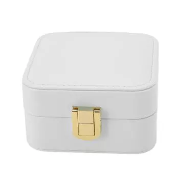 Шкатулка для украшений, маленькая шкатулка для украшений, органайзер, портативный для хранения колец и сережек, бежевый бежевый