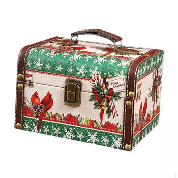 Шкатулка для украшений Рождественская витрина Винтаж с крышкой безделушки памятные сувениры для женщин S