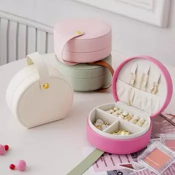 Шкатулка для украшений Серьги Кольца Органайзер Двухслойный Несколько отделений Водонепроницаемый Компактный Мини