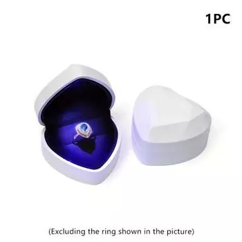 Шкатулка для украшений в форме сердца — идеальная подарочная коробка на День святого Валентина, несколько цветов и держателей колец, шкатулки для обручальных колец белый