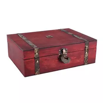 Шкатулка для украшений в стиле ретро, предметы первой необходимости, настольное хранилище с замком, деревянная подарочная коробка для украшений