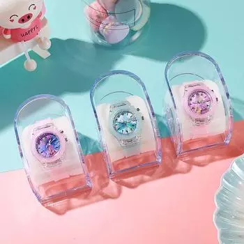 Шкатулка для ювелирных изделий, футляр для часов, держатель для часов, пластиковая прозрачная шкатулка для часов, коробка для хранения часов прозрачный