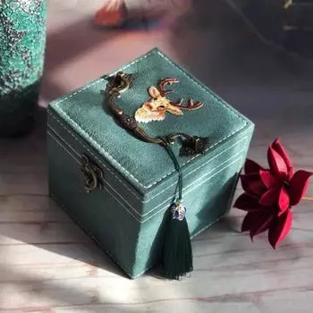 Шкатулка для ювелирных изделий Винтажная ретро-шкатулка для ювелирных изделий Роскошный модный органайзер Витрины Подарки Упаковка Принадлежности чёрный