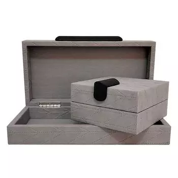 Шкатулка из скандинавской кожи для ювелирных изделий Модель комнаты Ящики для хранения Творческий роскошный орнамент Организация часов Дисплей Бусины Ювелирные аксессуары Упаковка