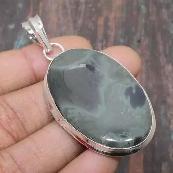 Шкентель стерлингового серебра 925 ювелирных изделий драгоценной камня яшмы ландшафта Хандмаде для благодарения 2.56 Inches зелёный