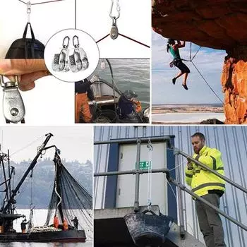 Шкив из нержавеющей стали с двумя колесами, антикоррозионное подъемное колесо M32 M20