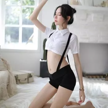 Школьная форма, косплей костюм, униформа для ролевых игр, женское белье, шорты на бретельках, комплект One Size