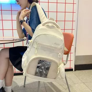 Школьная сумка большой емкости для девочек, женский прозрачный рюкзак для студентов чёрный