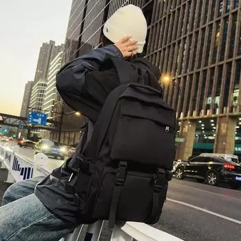 Школьная сумка большой емкости, мужской черный рюкзак, студенческий рюкзак для женщин