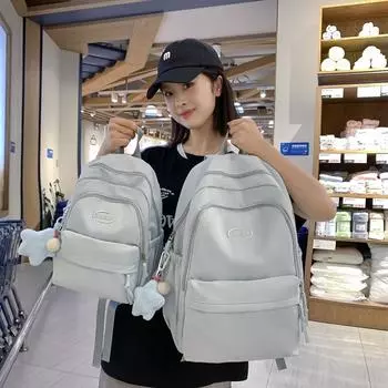 Школьная сумка большой емкости в стиле колледжа, легкий рюкзак, женский водонепроницаемый рюкзак Small чёрный