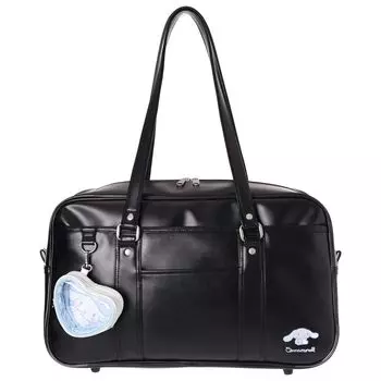 Школьная сумка-бостон Sanrio из синтетической кожи с карманом в форме сердца (Корица-черная)