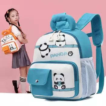 Школьная сумка для детского сада, детский рюкзак для девочек, рюкзак с рисунком панды для мальчиков зелёный