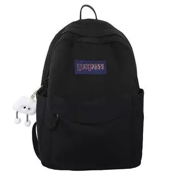 Школьная сумка для девочек, компьютерный рюкзак, студенческий дорожный рюкзак чёрный