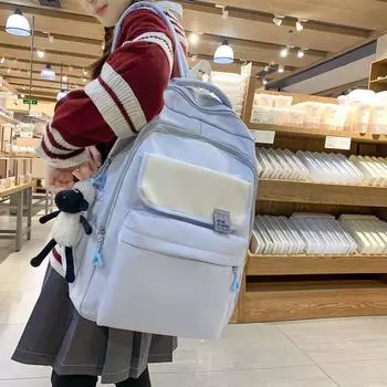 Школьная сумка для девочек-подростков, школьный рюкзак контрастного цвета, дорожный рюкзак светло-фиолетовый