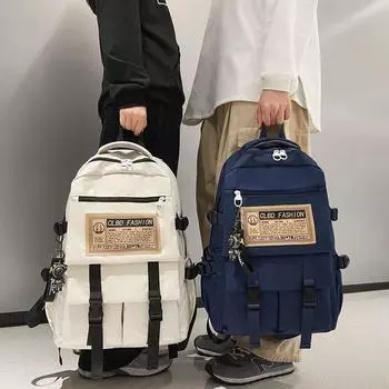 Школьная сумка для девочек, рюкзак большой емкости, модный рюкзак темно-синий