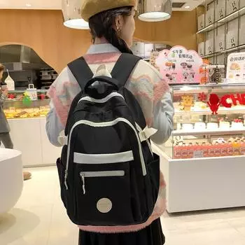 Школьная сумка для девочек, учеников младших и старших классов, персонализированный новый вместительный дорожный рюкзак, корейская версия красивого чёрный