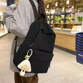 Школьная сумка для девочек, женский рюкзак в студенческом стиле для учащихся средней школы, дорожная сумка большой емкости чёрный