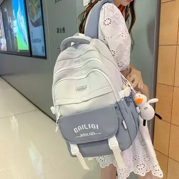 Школьная сумка для кампуса Многофункциональный рюкзак для старшей средней школы большой вместимости хаки