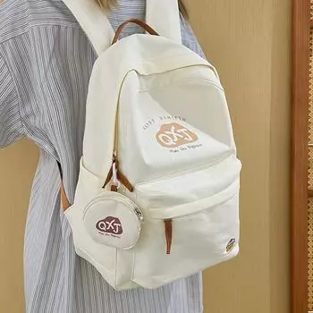 Школьная сумка для кампуса, рюкзак для школьников средних и старших классов, большой емкости, женский рюкзак с надписью «Письмо» фиолетовый