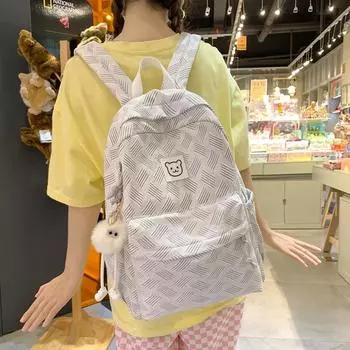 Школьная сумка для кампуса, студентки, большой вместительный дорожный рюкзак, сумка для компьютера, сумка на плечо для средней школы