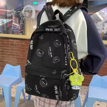 Школьная сумка для мальчиков и девочек, младшие школьники, старшеклассники, рюкзак большой емкости чёрный