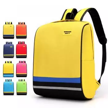 Школьная сумка для маленьких детей, защитная светоотражающая лента, большой рюкзак из ткани Оксфорд, однотонный водонепроницаемый рюкзак S красный