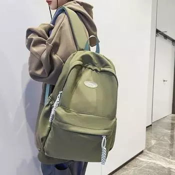 Школьная сумка для младших школьников, женский школьный рюкзак, дорожный однотонный рюкзак большой вместимости красный