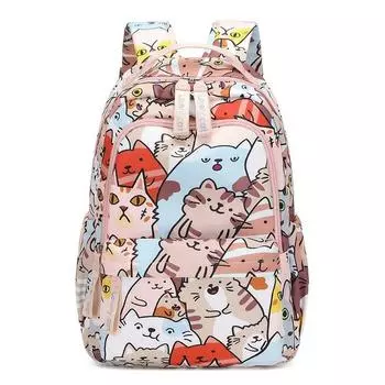 Школьная сумка для школьников, женский милый рюкзак с мультяшным принтом, большой вместительный рюкзак с защитой от брызг для девочек One Size