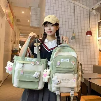 Школьная сумка для студенток, цветной контрастный рюкзак, для учащихся младших классов, рюкзак Руи Ин Backpack синий