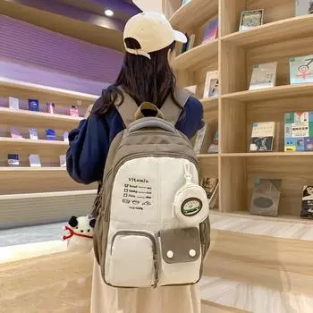 Школьная сумка для студенток, рюкзак большой емкости, рюкзак для средней школы чёрный