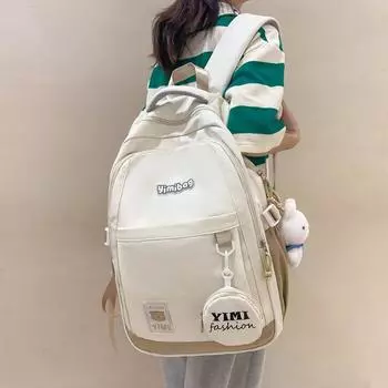 Школьная сумка для студентов колледжа, рюкзак большой емкости для мальчиков, новинка 2023 года, простая сумка через плечо для школьников средней школы, женская сумка