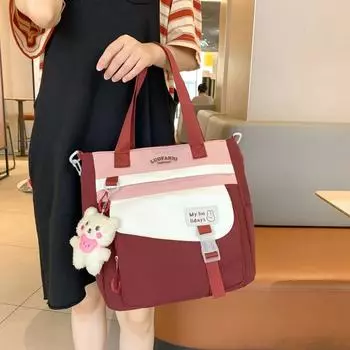 Школьная сумка для учащихся младших классов средней школы, большая вместительная сумка-мессенджер, классная сумка чёрный