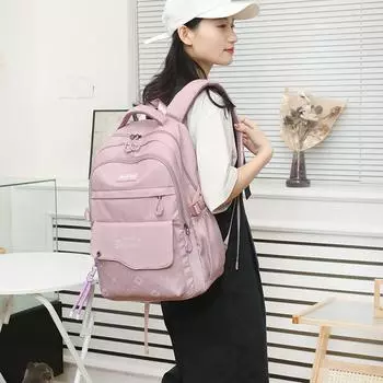 Школьная сумка для учащихся младших классов средней школы, детский рюкзак контрастного цвета чёрный