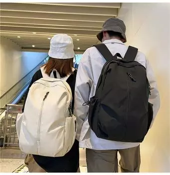 Школьная сумка для учащихся младших классов средней школы, рюкзак для школьников большой емкости, однотонный рюкзак белый