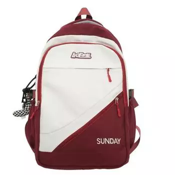 Школьная сумка для учащихся младших классов средней школы, контрастный студенческий рюкзак 32*18*45cm чёрный