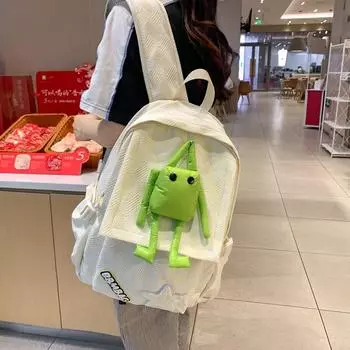 Школьная сумка для учащихся средней школы большой емкости, женский рюкзак с героями мультфильмов жёлтый