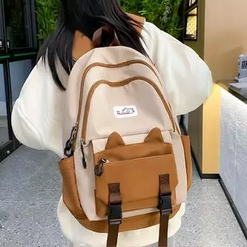 Школьная сумка для учениц средней школы, рюкзак для младших школьников, студенческий рюкзак большой вместимости коричневый