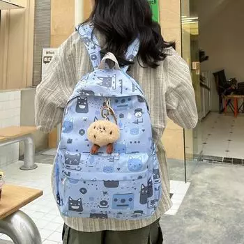 Школьная сумка для ученицы средней школы, повседневный рюкзак чёрный