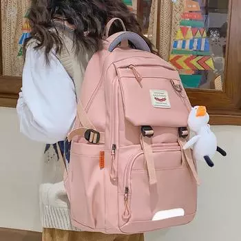 Школьная сумка для ученицы средней школы, рюкзак для девочек средней вместимости 31x20x46cm чёрный