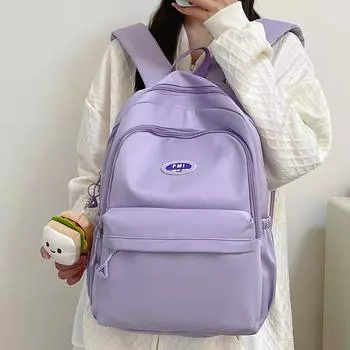 Школьная сумка для женщин, младших школьников, школьный рюкзак, однотонный рюкзак, студенческий рюкзак белый