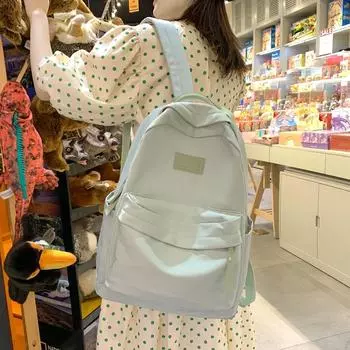 Школьная сумка для женщин, школьников, однотонный студенческий рюкзак, большой вместительный рюкзак в студенческом стиле, женский чёрный