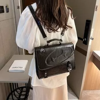 Школьная сумка High Street для женщин в стиле преппи с ручкой, шикарный черный рюкзак, женский эстетичный мини-рюкзак Harajuku для студентов