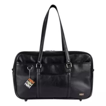 Школьная сумка из синтетической кожи Boston Bag Tote Bag A4 Bestie Black x Beige Logo [HEM] Женская 39-7200