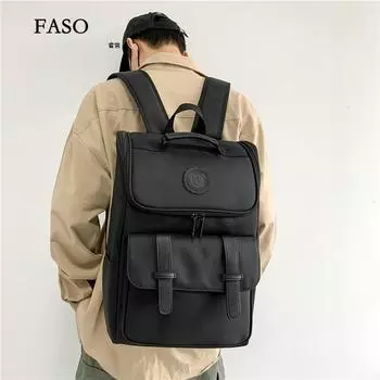 Школьная сумка Ruiying ** брендовый рюкзак мужской модный тренд для учеников младших классов средней школы для отдыха большой вместимости дорожный рюкзак чёрный