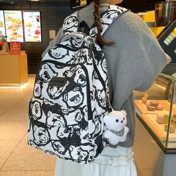 Школьная сумка, рюкзак для девочек средней школы, студенческий компьютерный рюкзак большой емкости чёрный